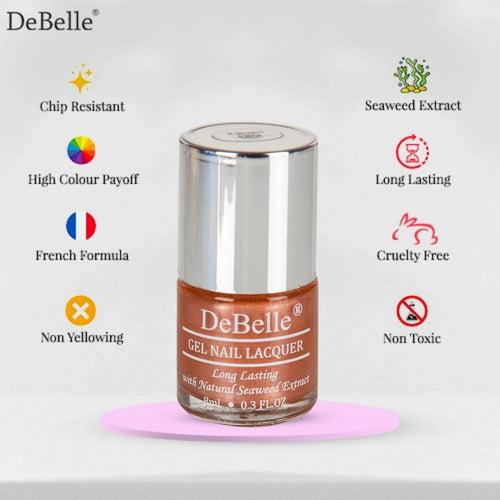 DeBelle Gel Nail Lacquer Aurora - (Amber with Copper Orange Glitter Nail Polish) 8ml