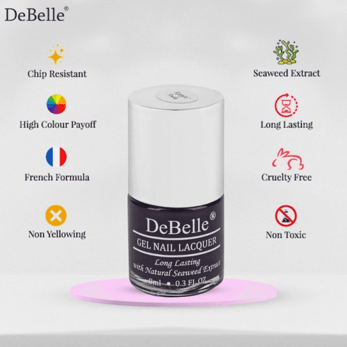 DeBelle Gel Nail Lacquer Royale Viola & Matte Top Coat Combo