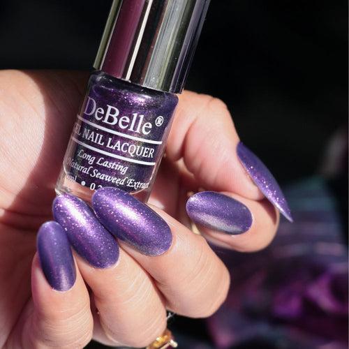 DeBelle Gel Nail Lacquer Delightful Daphne (Duo Holo Purple Glitter Nail Polish), 6 ml