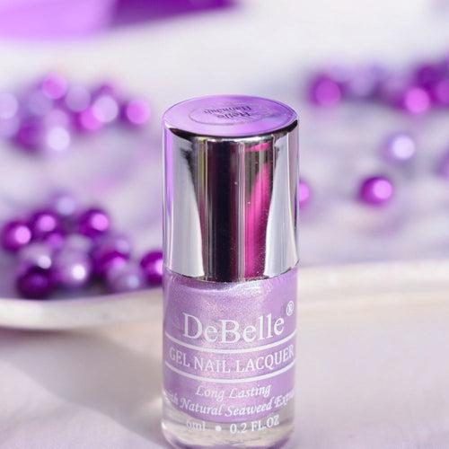 DeBelle Gel Nail Lacquer Hello Hannaah (Light Purple with Gold Micro Shimmer Nail Polish), 6 ml