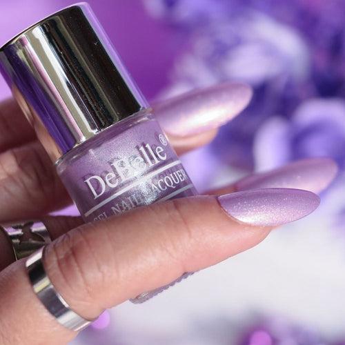 DeBelle Gel Nail Lacquer Hello Hannaah (Light Purple with Gold Micro Shimmer Nail Polish), 6 ml