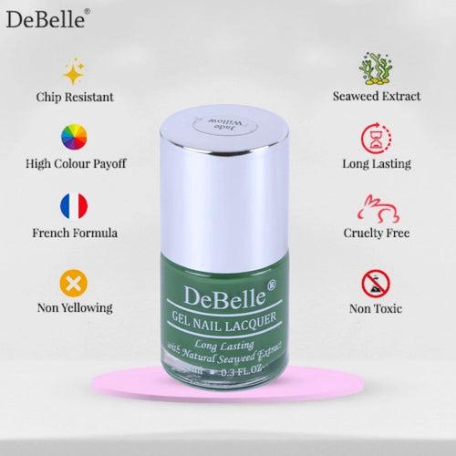 DeBelle Gel Nail Lacquer Jade Willow (Dark Jade Green Nail Polish), 8ml