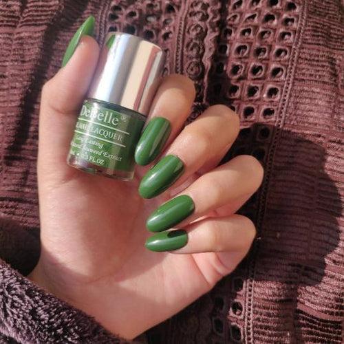 DeBelle Gel Nail Lacquer Jade Willow (Dark Jade Green Nail Polish), 8ml