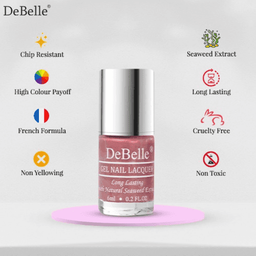 DeBelle Gel Nail Lacquer Magical Misha( Dark Magenta Mauve Nail Polish), 6 ml