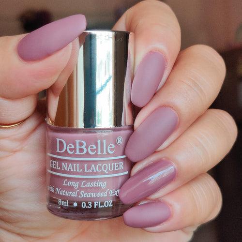 DeBelle Gel Nail Lacquer Majestique Mauve & Matte Top Coat Combo