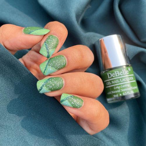 DeBelle Gel Nail Lacquer Jade Willow (Dark Jade Green Nail Polish), 8ml