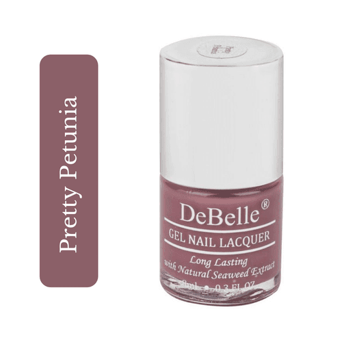 DeBelle Gel Nail Lacquer Pretty Petunia - (Vintage Mauve Nail Polish), 8ml