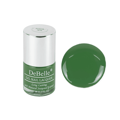 DeBelle Gel Nail Lacquer Jade Willow (Dark Jade Green Nail Polish), 8ml