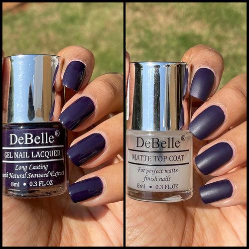 DeBelle Gel Nail Lacquer Royale Viola & Matte Top Coat Combo