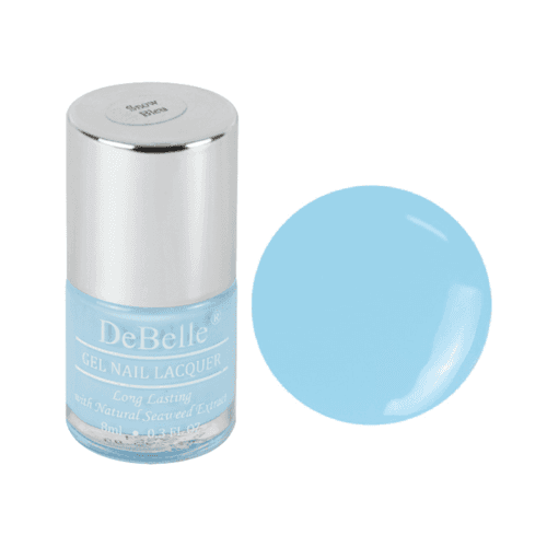 DeBelle Gel Nail Lacquer Snow Bleu (Powder Blue Nail Polish), 8ml