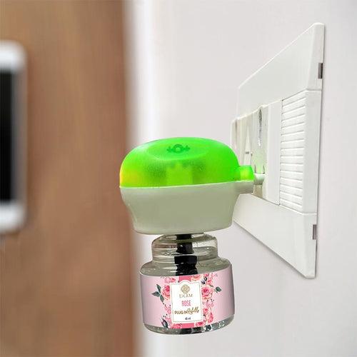 2-Pack Scented Air Freshener Plug-In Machine with Refill Oils - Rose & Lemongrass