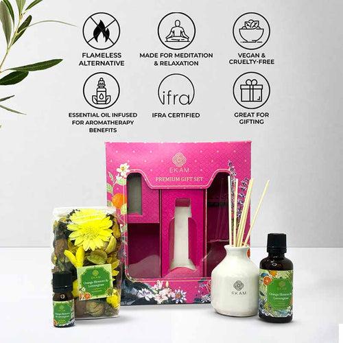 Reed Diffuser & Potpourri Gift Set | Orange Blossom & Lemongrass Scent