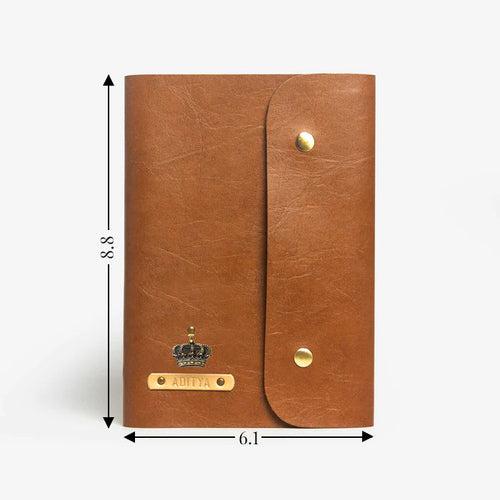 Personalized Brown Button Diary - Gift for Men