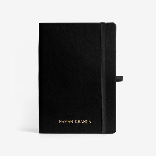 Personalised Black Hardbound Notebook - Gift for Men