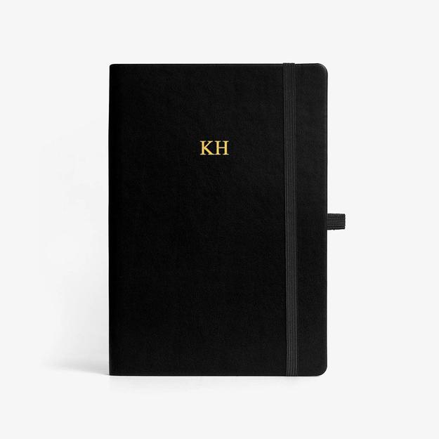 Personalised Black Hardbound Notebook - Gift for Men