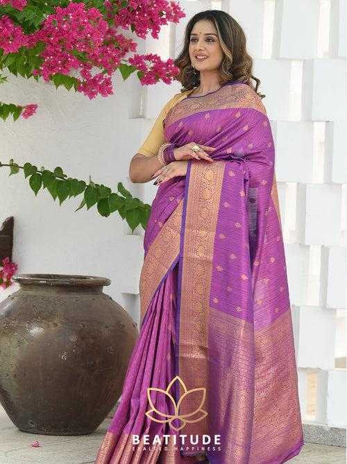 Purple Woven Banarasi Saree