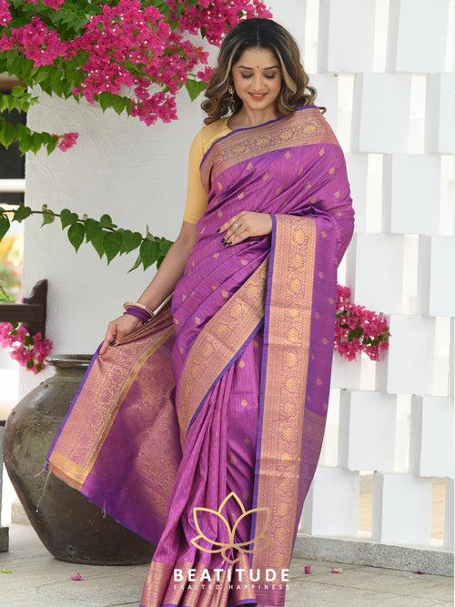 Purple Woven Banarasi Saree