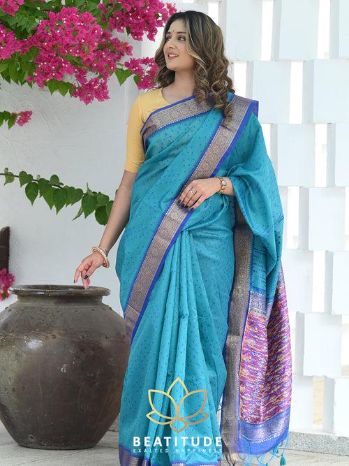 Blue Woven Banarasi Saree