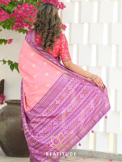 Pink Woven Patola Saree