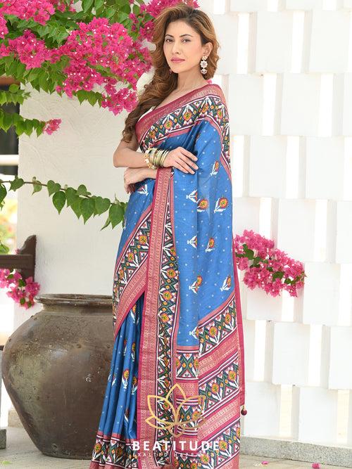 Blue Woven Patola Saree