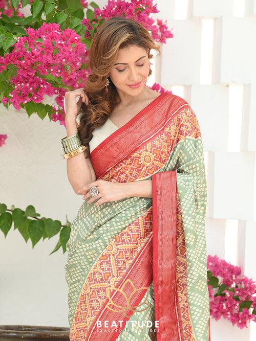 Green Woven Patola Saree