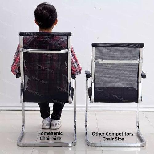 Homegenic S Type Cantilever Mesh Office Visitor Chairs (Stainless Steel)