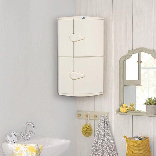 Nilkamal Blooms Plastic Wall Mount 2 Door Corner Cabinet