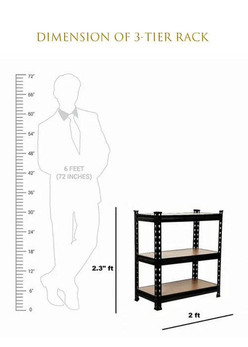 Homegenic Boltless Multi Purpose Adjustable Rack with Laminated Engineered Wood Shelves