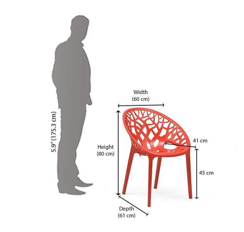 Nilkamal Crystal PP Chairs (Red Color)