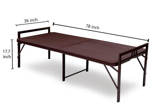 Supreme Smart Folding Bed for Guest with Powder Coating Paint (Brown)