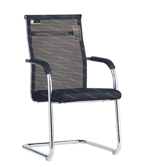 Homegenic S Type Cantilever Mesh Office Visitor Chairs (Stainless Steel)