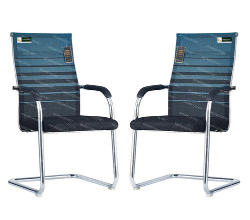 Homegenic S Type Cantilever Mesh Office Visitor Chairs (Stainless Steel)