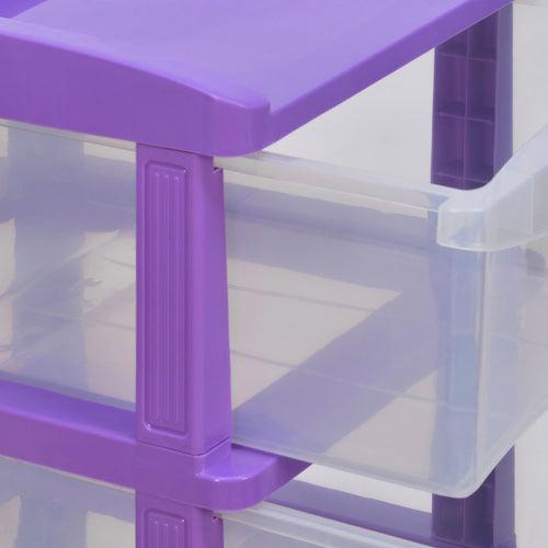 Nilkamal Chester 23 Plastic Free Standing Chest of Drawers (Violet & Transparent)