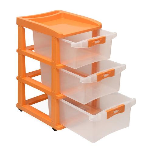 Nilkamal Chester 23 Plastic Free Standing Chest of Drawers (Orange)