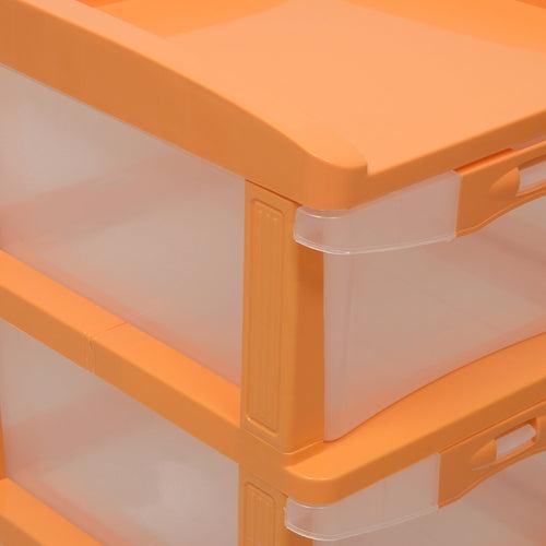 Nilkamal Chester 23 Plastic Free Standing Chest of Drawers (Orange)