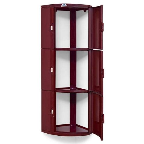 Nilkamal Blooms Plastic Wall Mount 3 Door Corner Cabinet