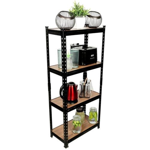 Homegenic Boltless Multi Purpose Adjustable Rack with Laminated Engineered Wood Shelves