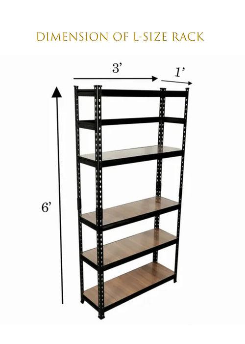 Homegenic Boltless Multi Purpose Adjustable Rack with Laminated Engineered Wood Shelves