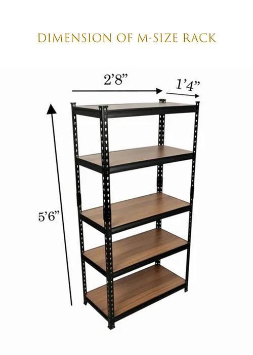 Homegenic Boltless Multi Purpose Adjustable Rack with Laminated Engineered Wood Shelves