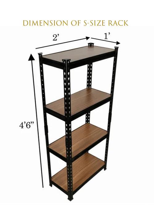 Homegenic Boltless Multi Purpose Adjustable Rack with Laminated Engineered Wood Shelves