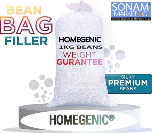 Homegenic Premium 1 Kg Beans for Bean Bag Filling - Sun White (1 kg Actual)