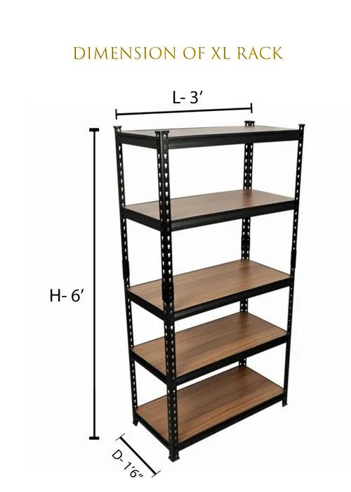 Homegenic Boltless Multi Purpose Adjustable Rack with Laminated Engineered Wood Shelves