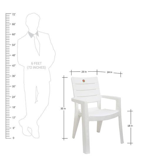 Premium Chair & Table 4+1 (Milky White)