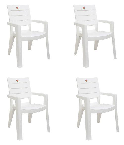 Premium Chair & Table 4+1 (Milky White)