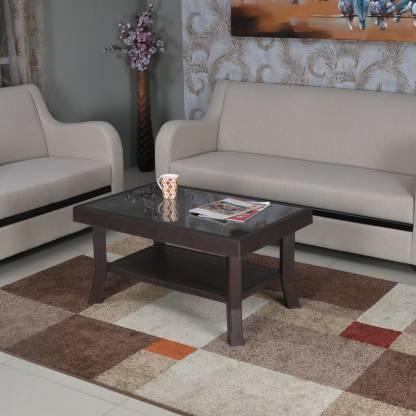 Nilkamal Rogue Coffee Table Set with 4 Mystique Chairs (Weather Brown)