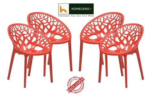 Nilkamal Crystal PP Chairs (Red Color)