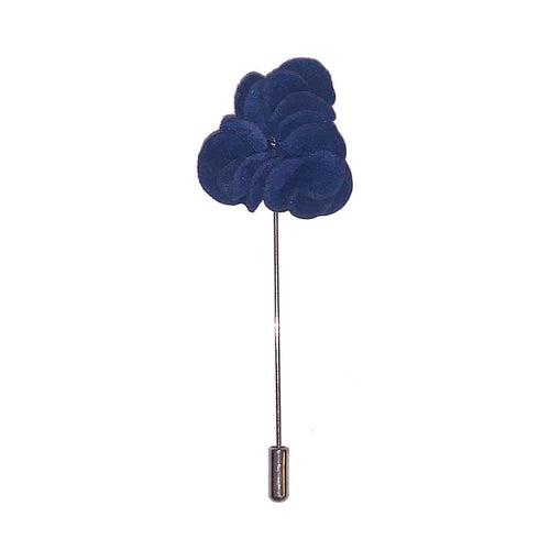 Navy Blue Three Flower Lapel Pin