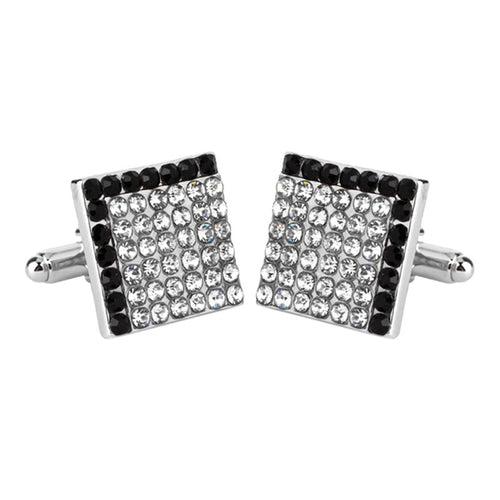 Crystal Embellished Square Cufflinks