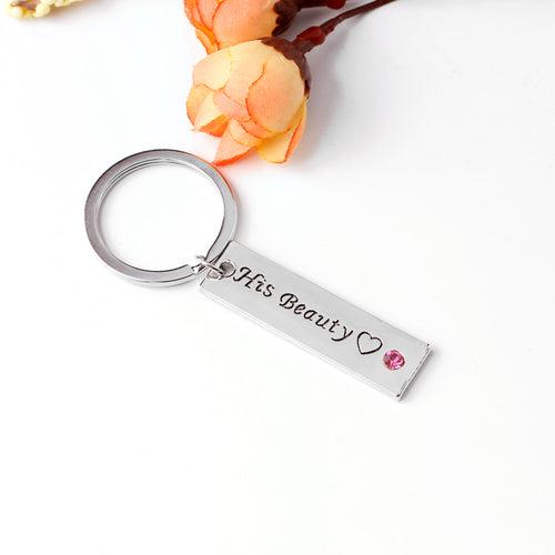 HIS BEAUTY HER BEAST Couple Keychain