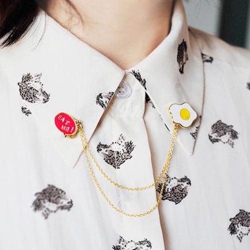 Eat Me Egg Collar Pin